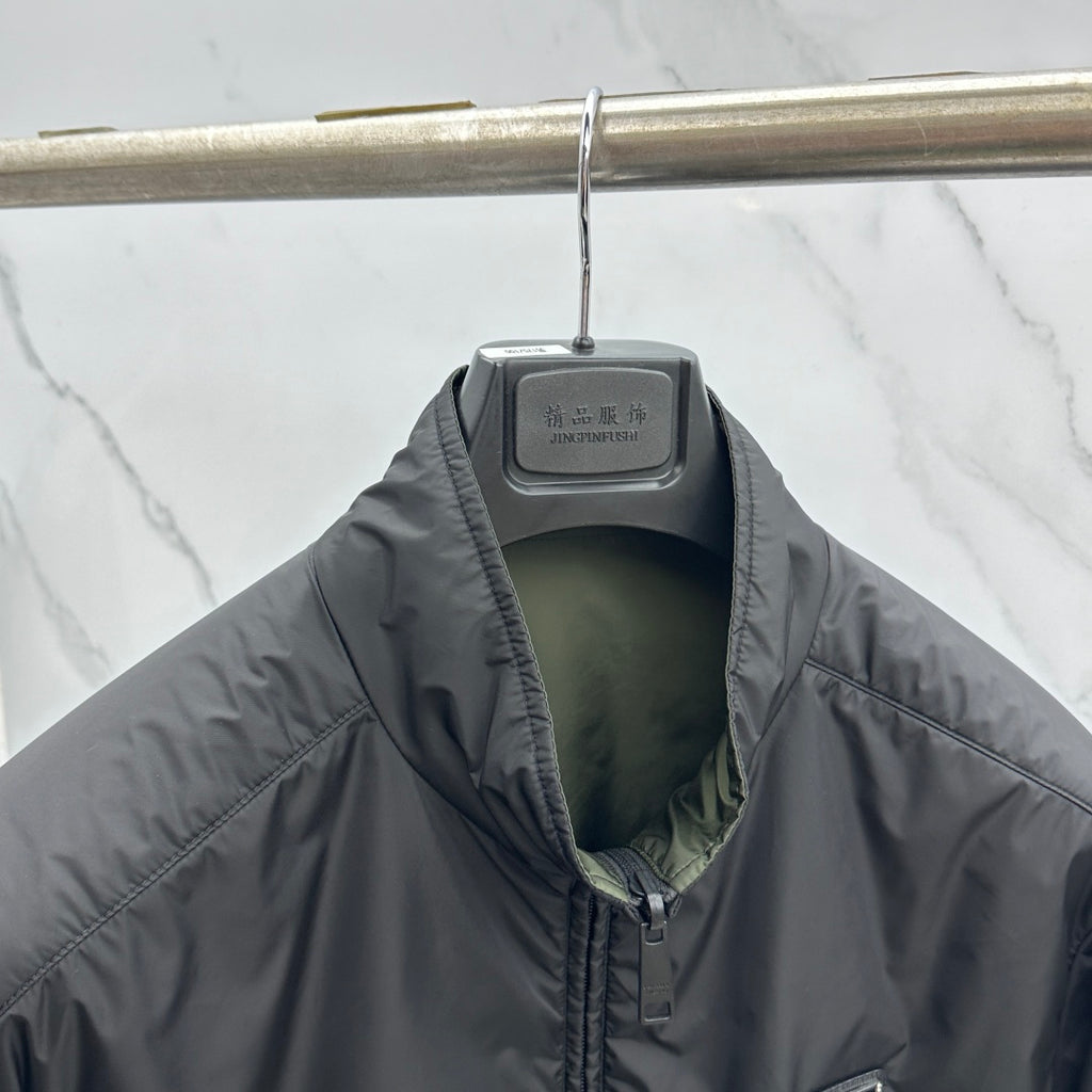 Prada Unisex Winter 2026 Black Reversible Stand-Collar Padded Jacket