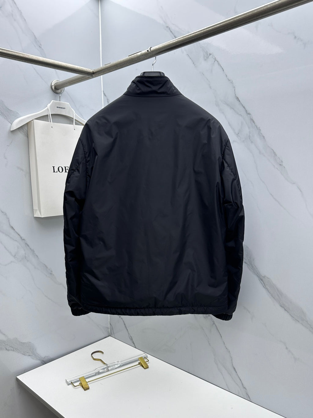 Prada Unisex Winter 2026 Black Reversible Stand-Collar Padded Jacket