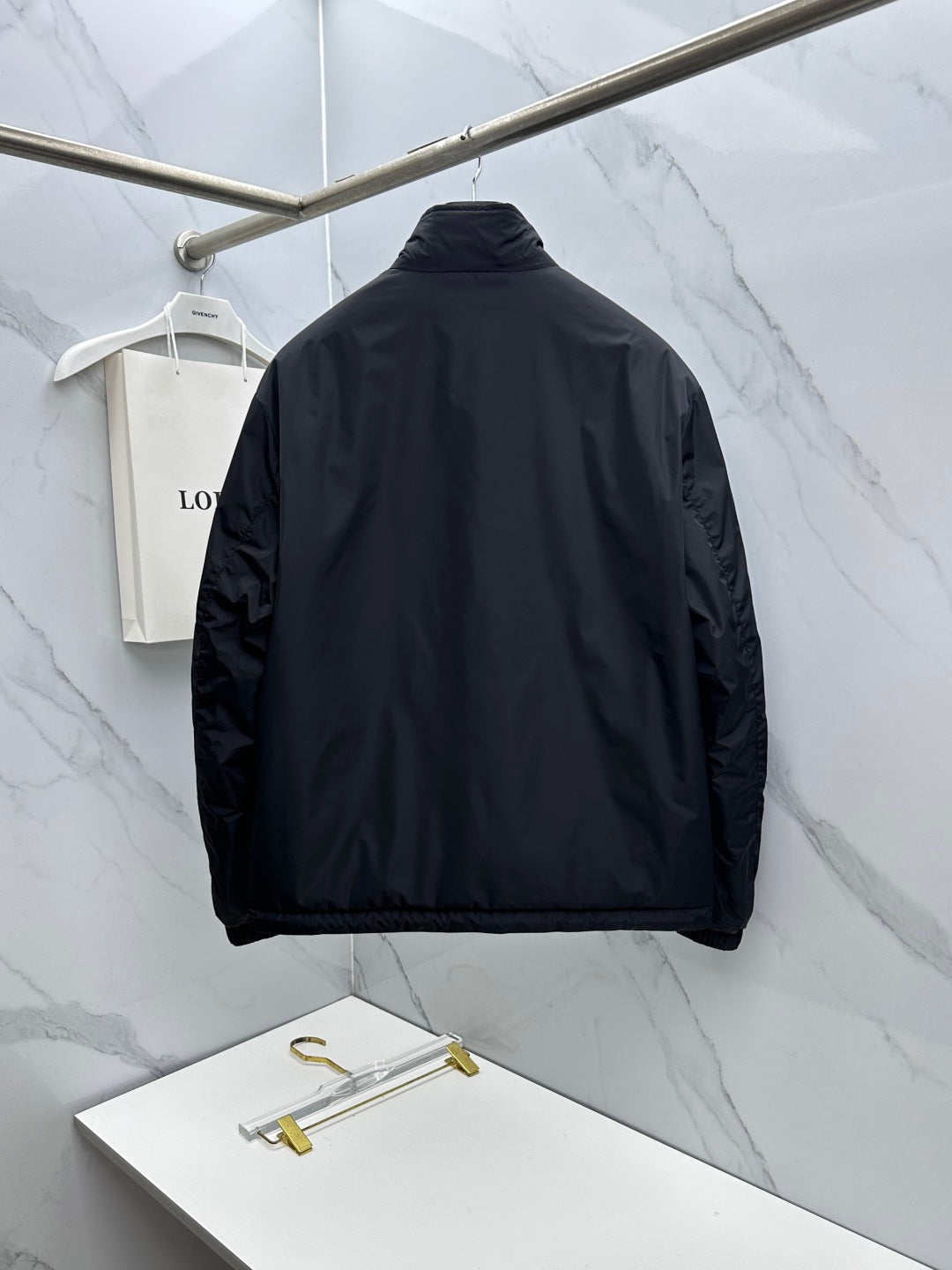 Prada Unisex Winter 2026 Black Reversible Stand-Collar Padded Jacket