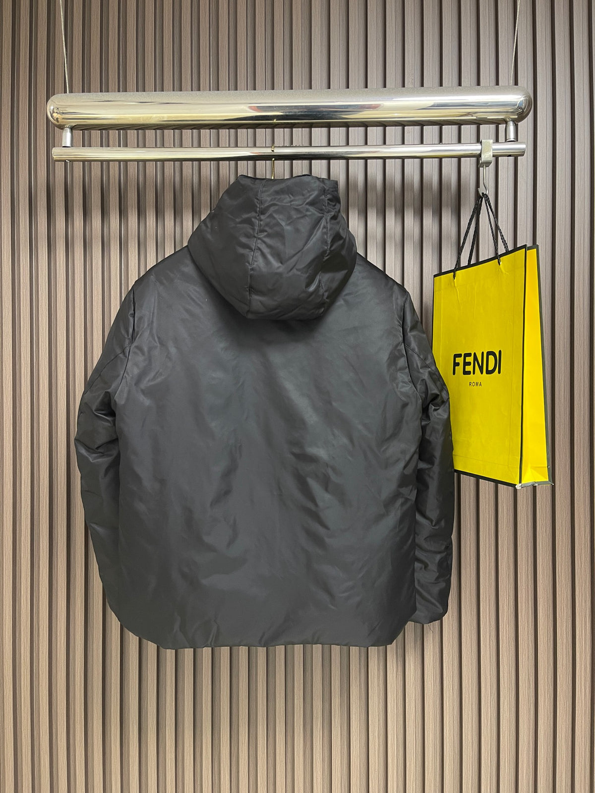 Prada Men's Black Triangle-Logo Hooded Waterproof Insulated Jacket