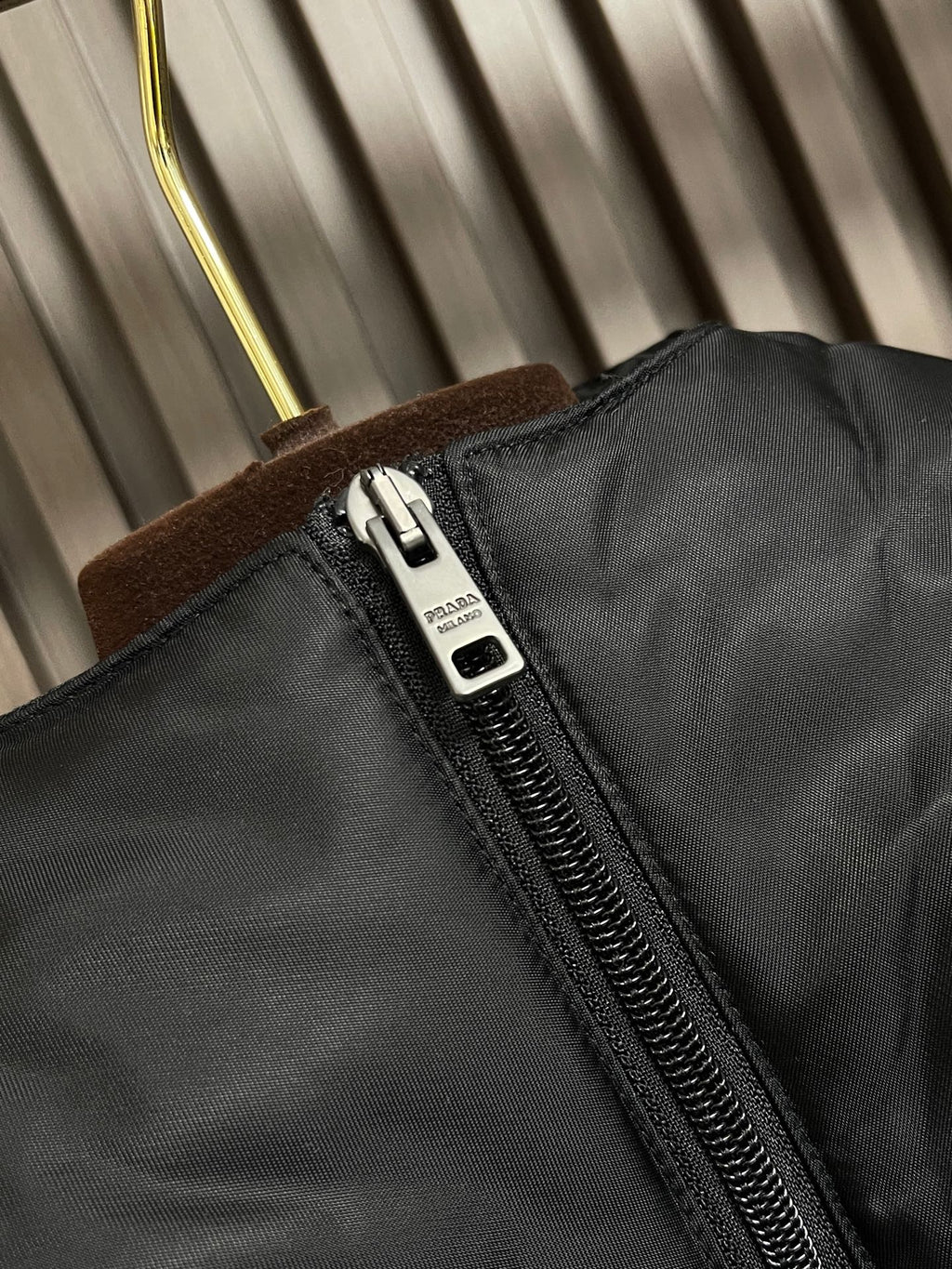 Prada Men's Black Triangle-Logo Hooded Waterproof Insulated Jacket