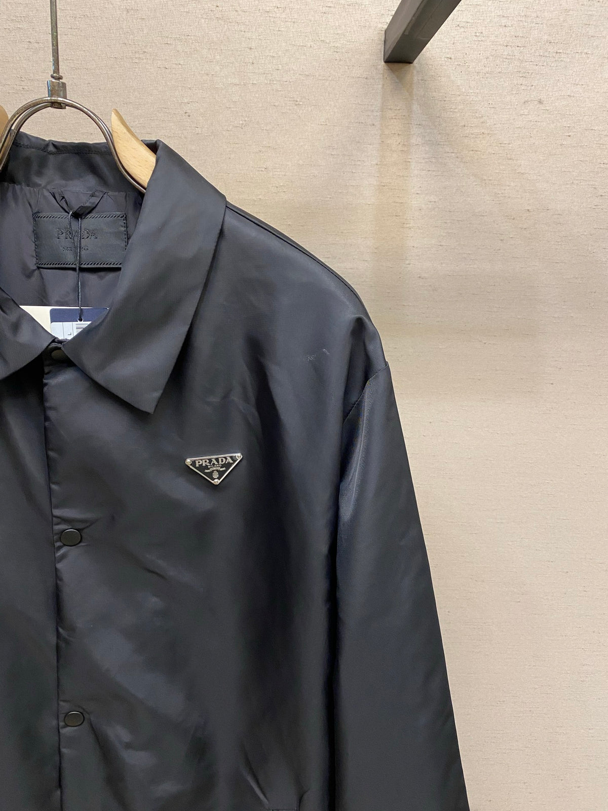 Prada Men's Black Triangle-Logo Insulated Padded Jacket